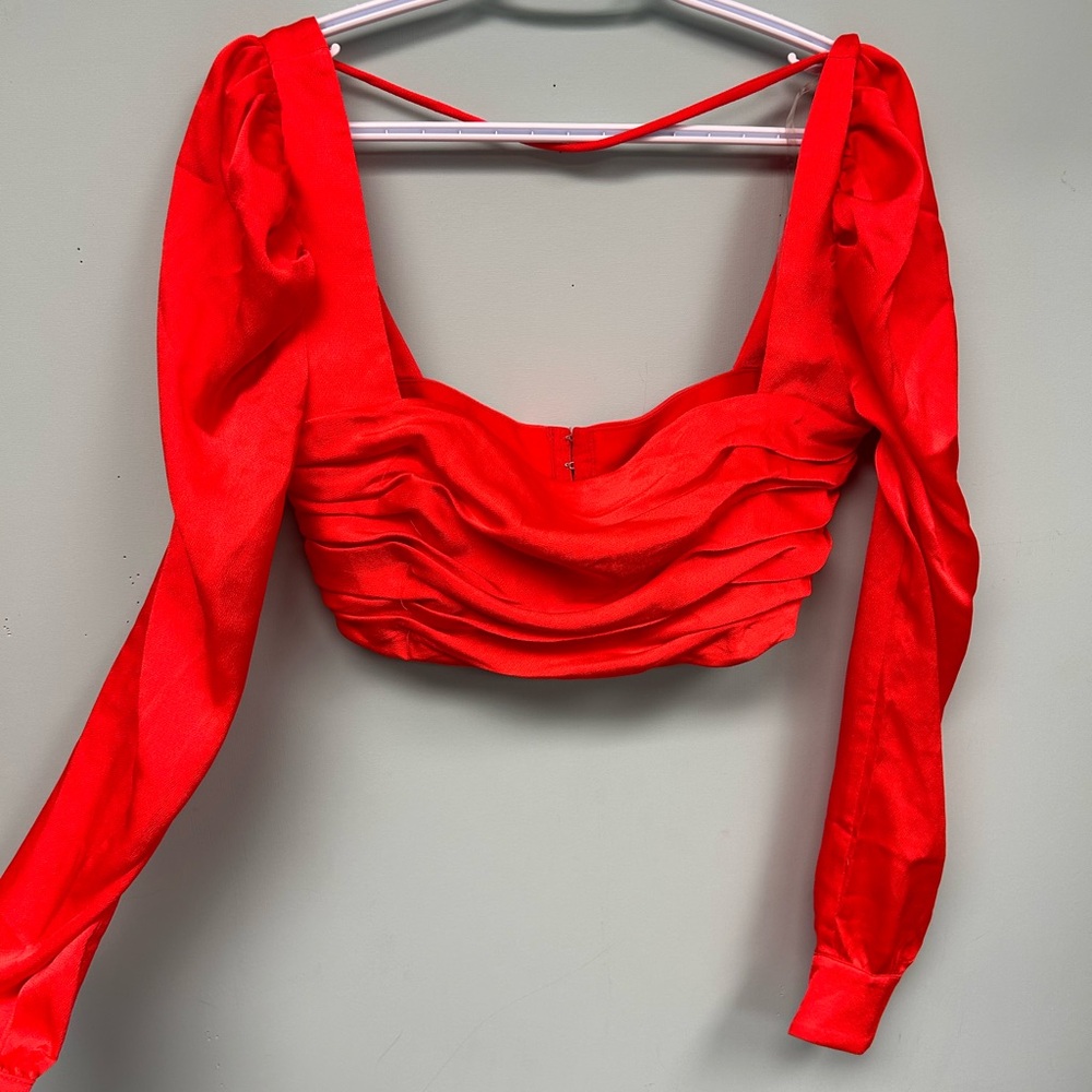 Revolve Nookie Elegant Red Long Sleeve Women's crop Top